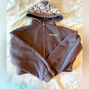 Darc Sport Charcoal Crop Hoodie